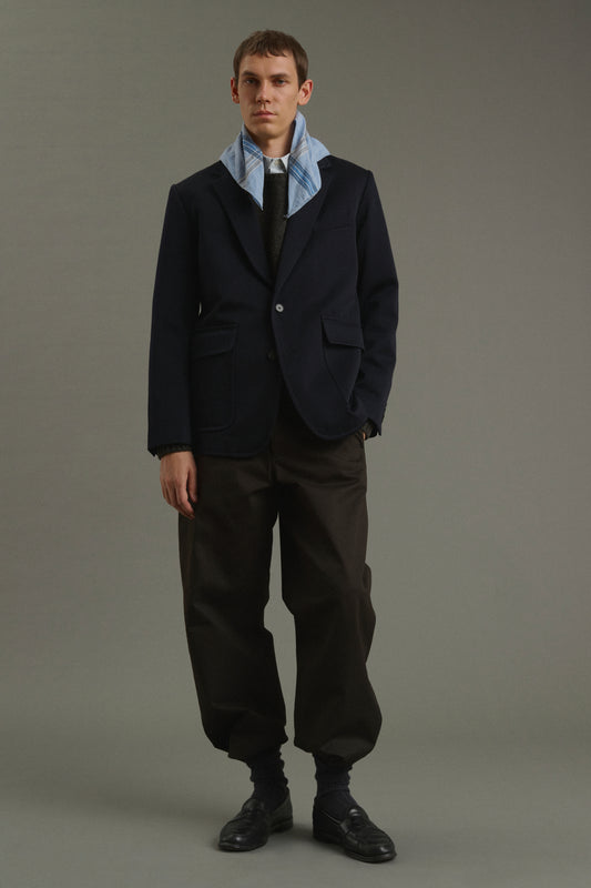 Scarf Paulin - Sky Blue/Black - Cotton - Men