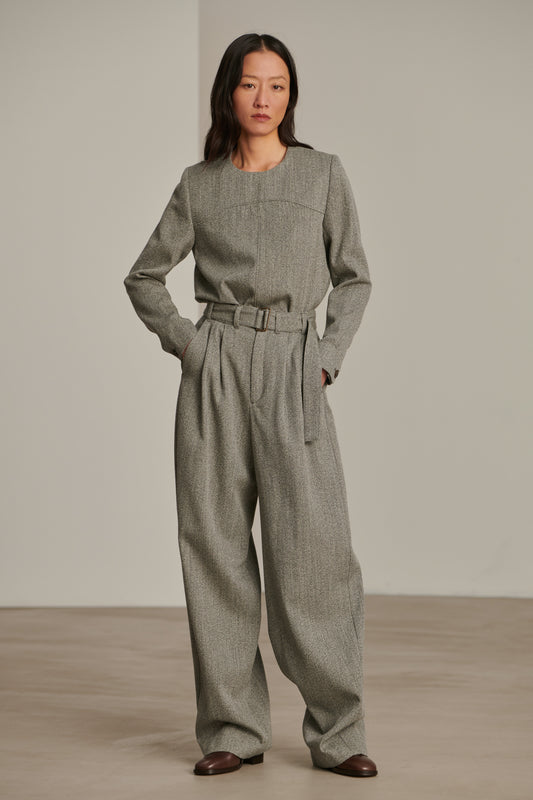 Trousers Cole - Grey Marl - Wool - Women