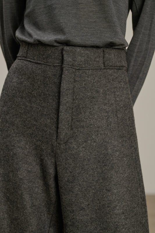 Trousers Wally - Grey Marl - Wool - Women