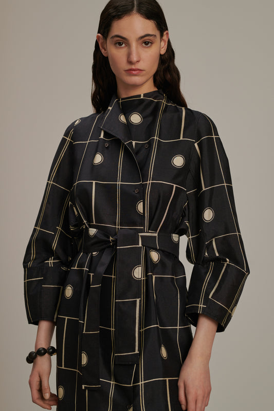 Bandora dress - Black/Ecru - Silk - Women