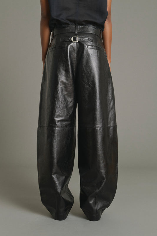 Julien trousers - Black - Leather - Women