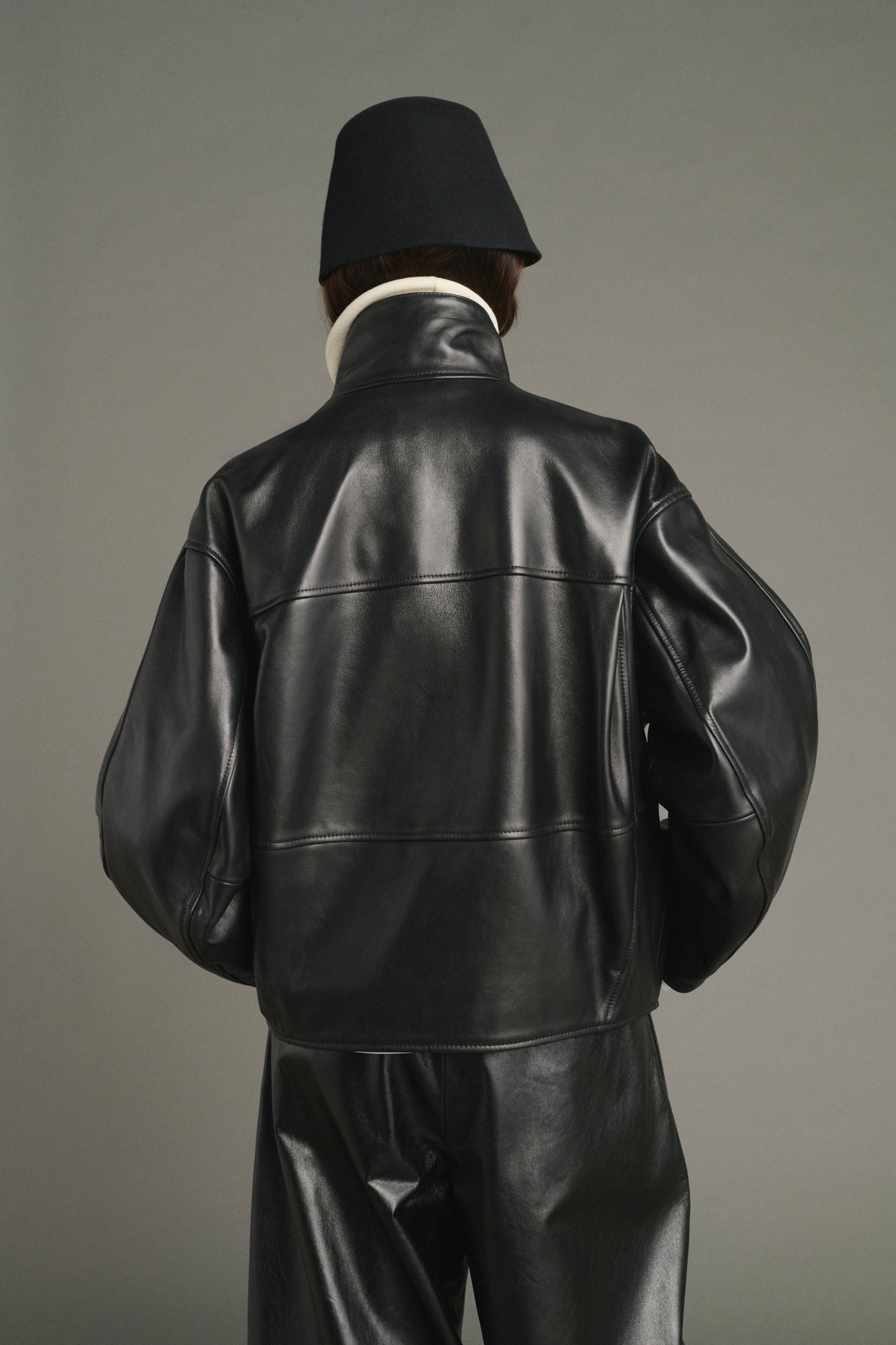 Jacket Gamma - Black Leather Oversized Women - Soeur