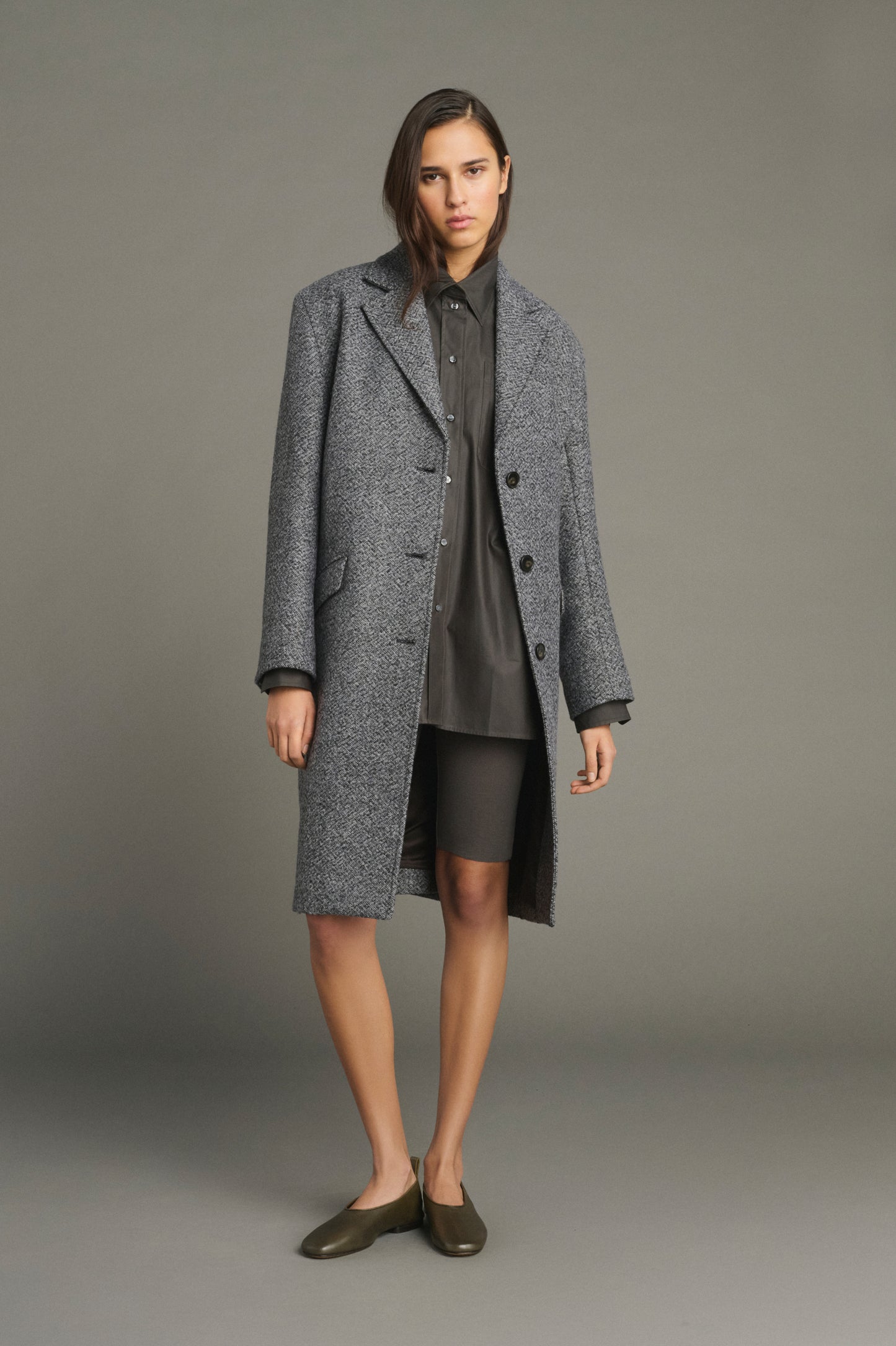 Leon Coat - Grey/Black - Wool - Women