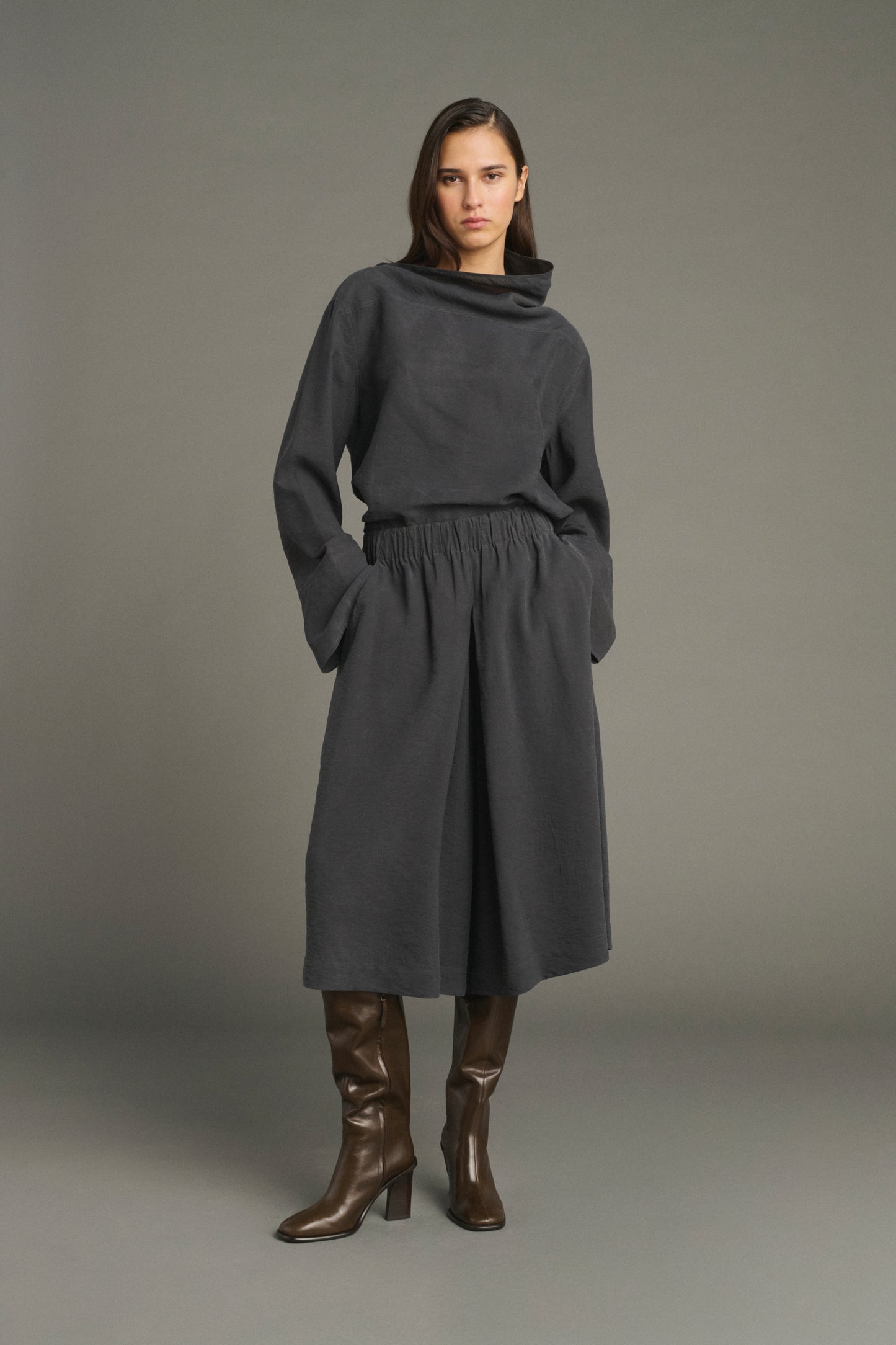 Blouse Laila - Anthracite Grey - Silk - Women