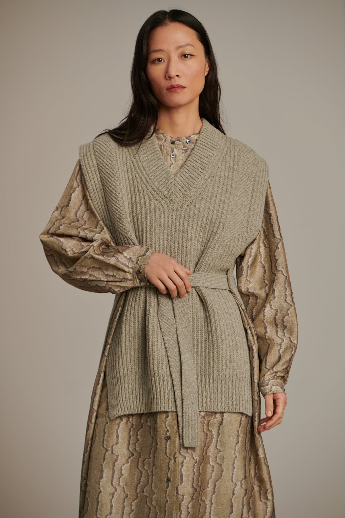 Costa Pullover - Marl Grey - Wool - Women vue 1