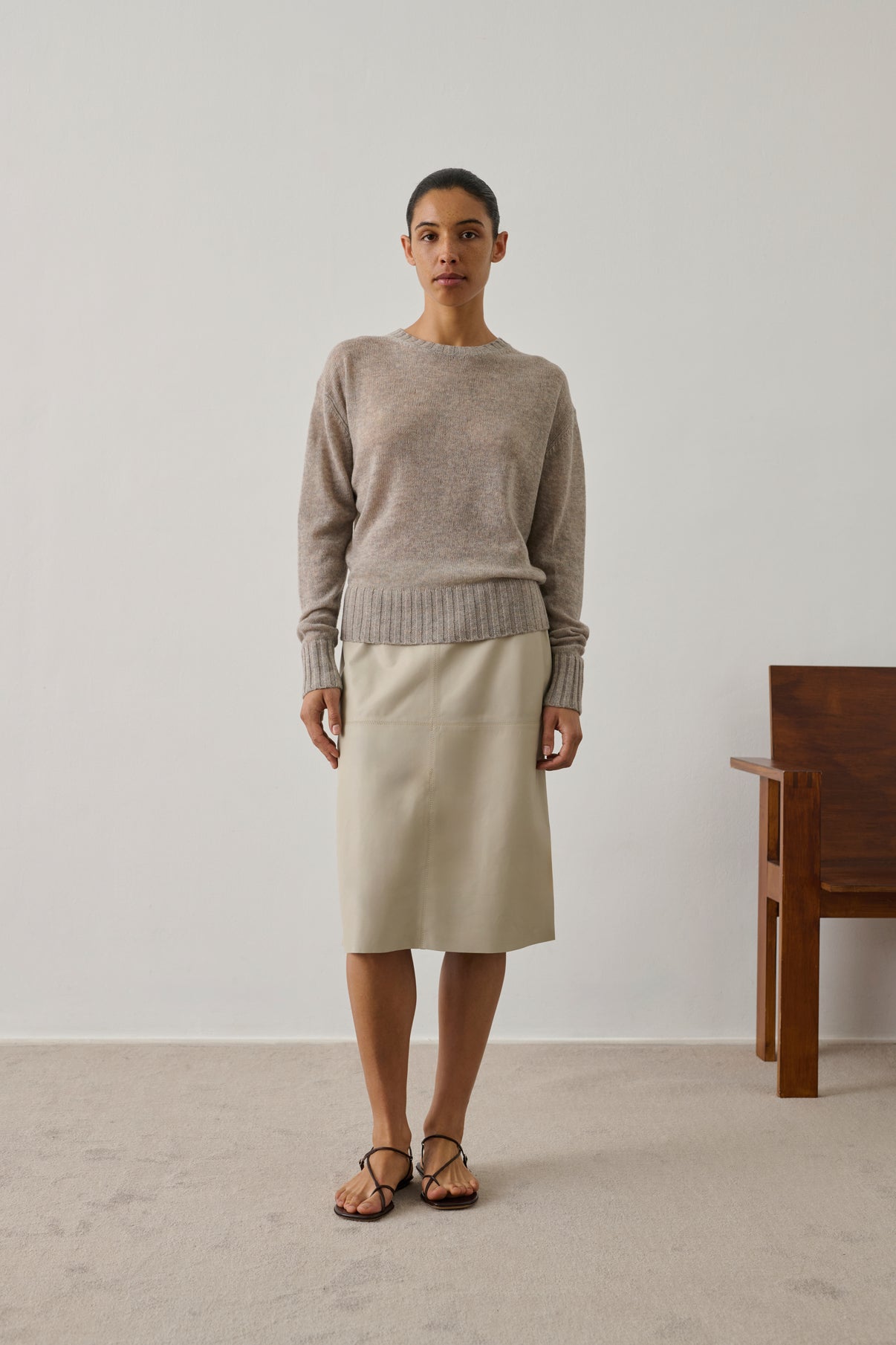 Pull Dona - Gris - Laine mérinos - Femme vue 1