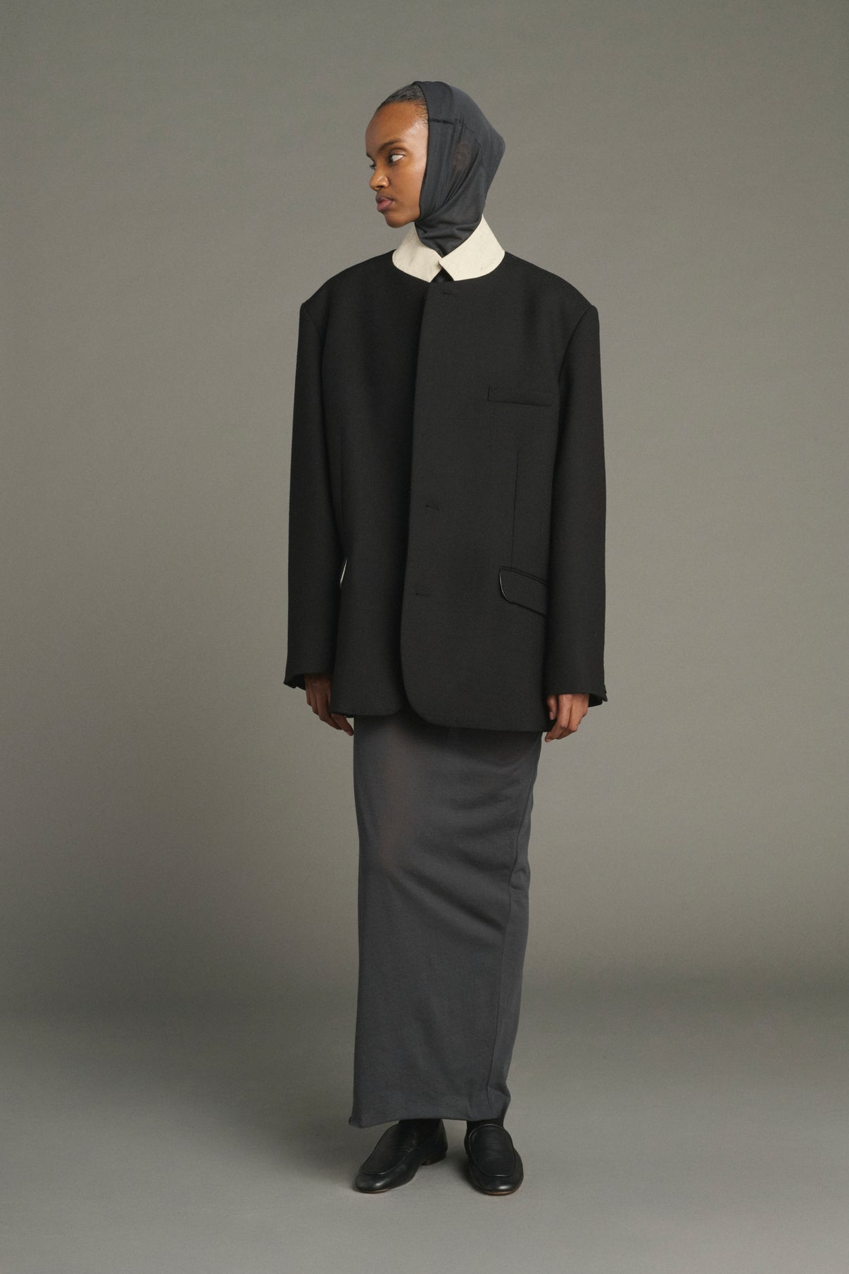 Lola Dress - Anthracite Grey - Cotton - Women vue 5