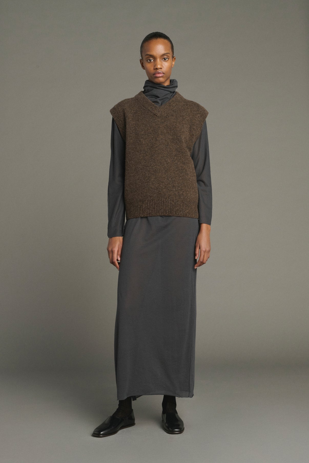 Pullover Karl - Brown Marl - Merino Wool - Women vue 1