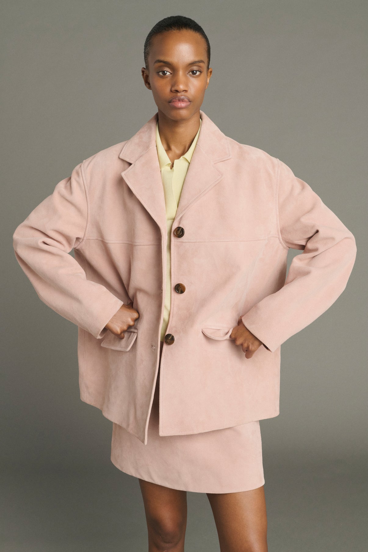 Lorenzo jacket - Old Rose - Leather - Women vue 1