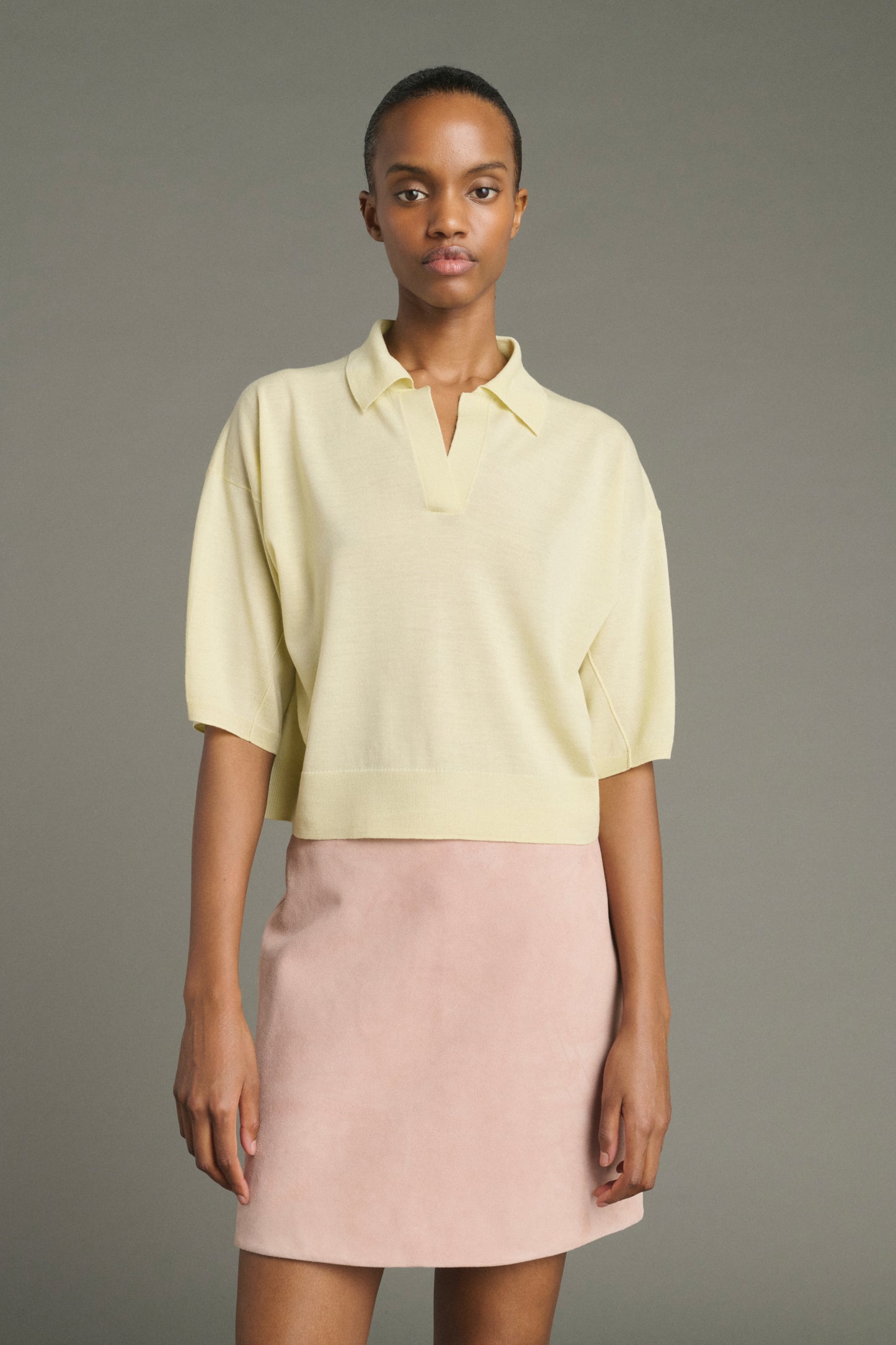 Elton pullover - Pale Yellow - Merino Wool - Women