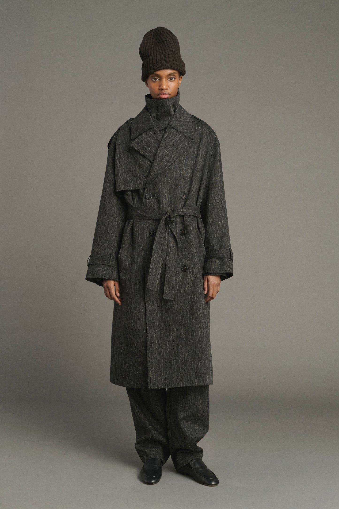 Jourdain Trench - Anthracite Grey - Wool - Women