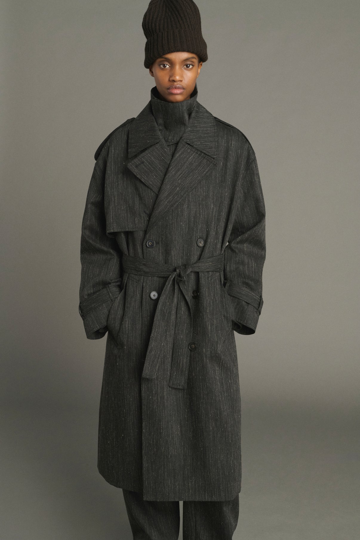 Jourdain Trench - Anthracite Grey - Wool - Women vue 2