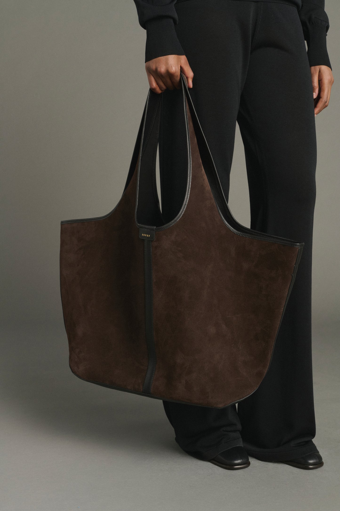 Douce Tote Bag - Dark Brown - Leather - Women