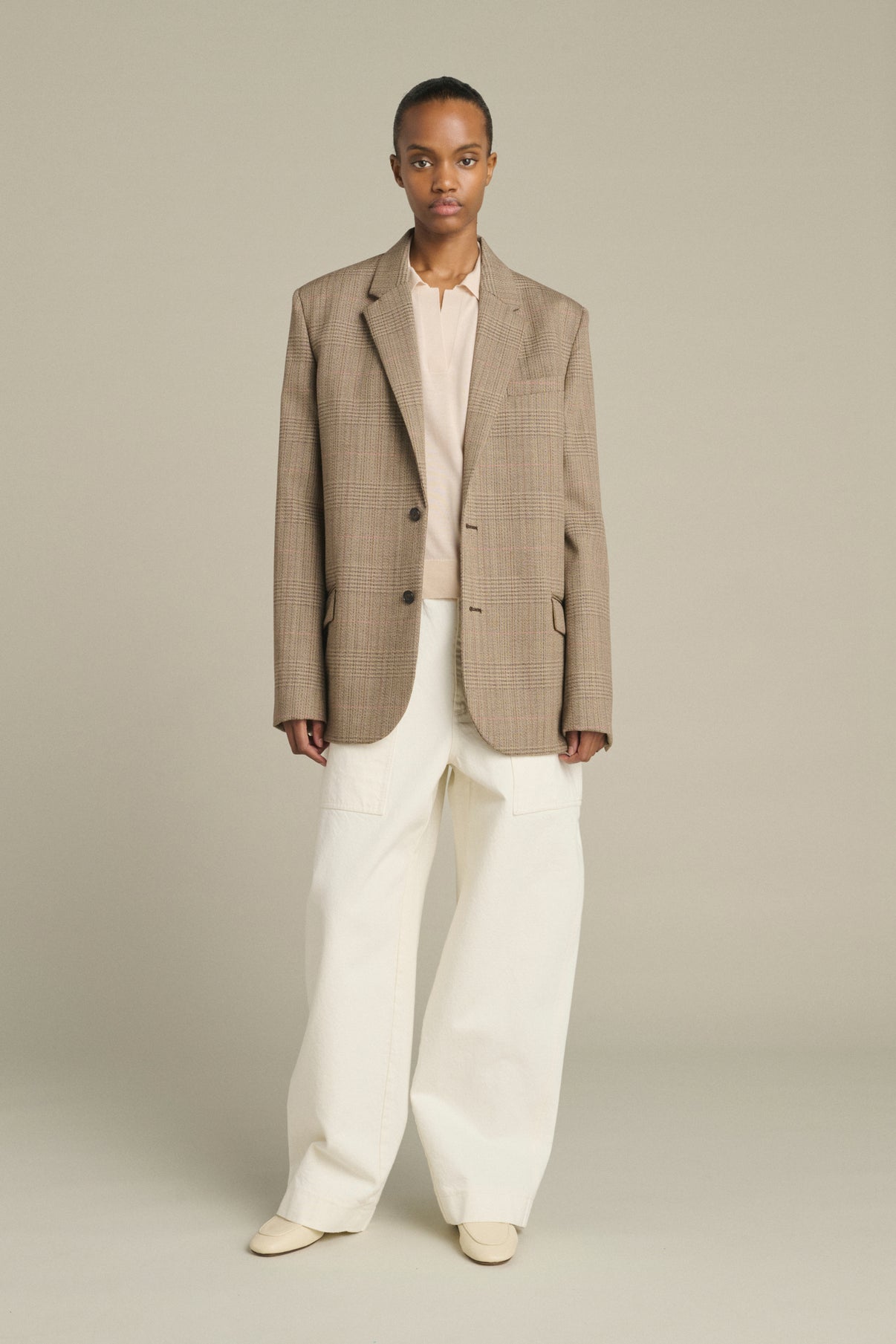 Jacket Hermosa - Brown/Beige - Wool - Women vue 1