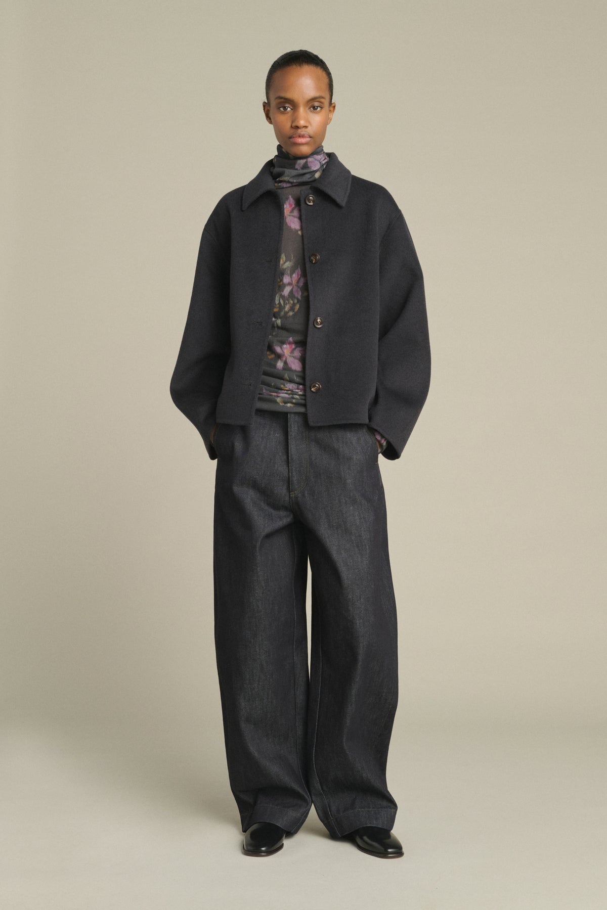 Coat Gyoda - Charcoal - Wool - Women vue 2