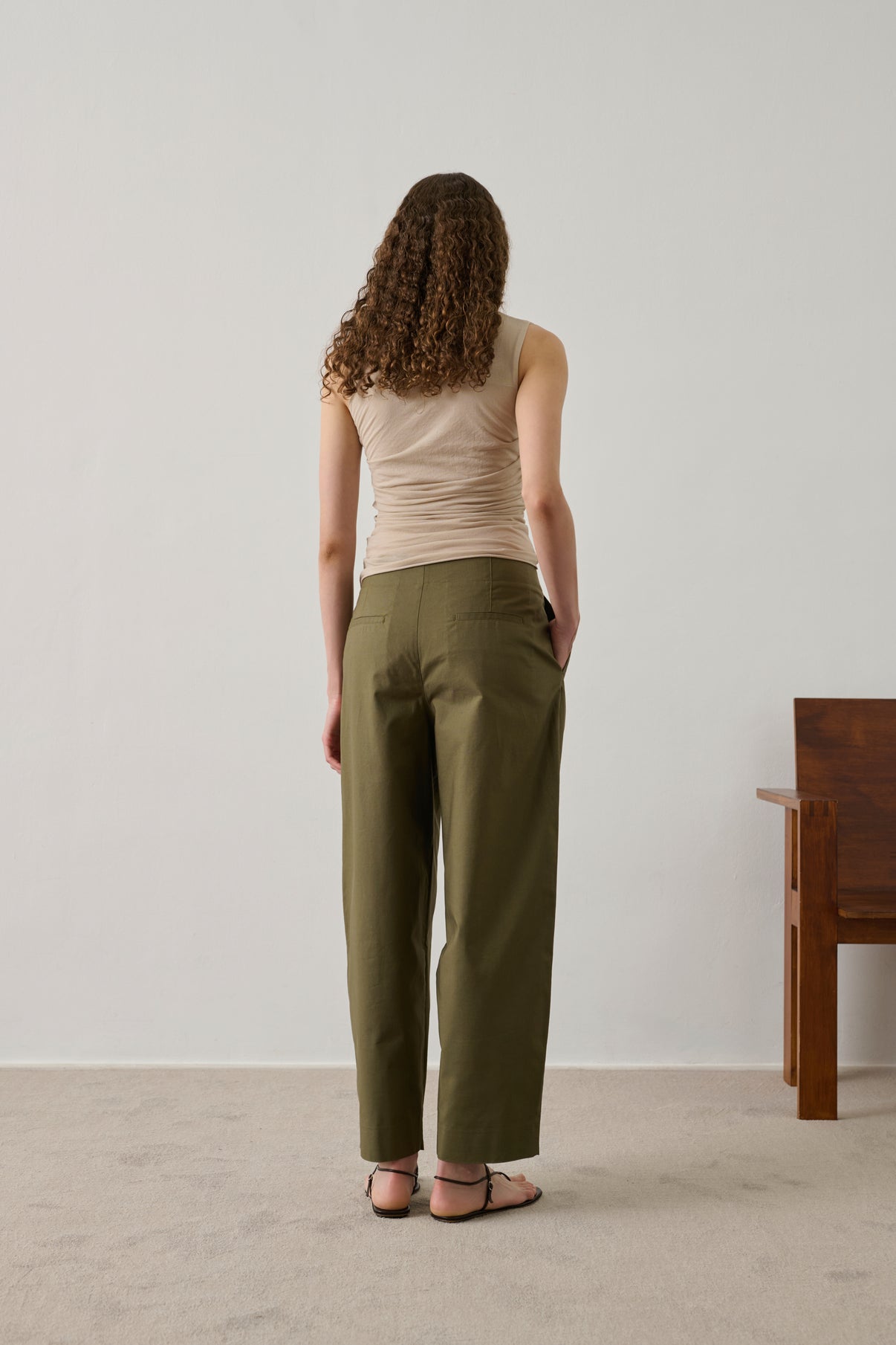 Daley trousers - Khaki - Cotton - Women vue 2