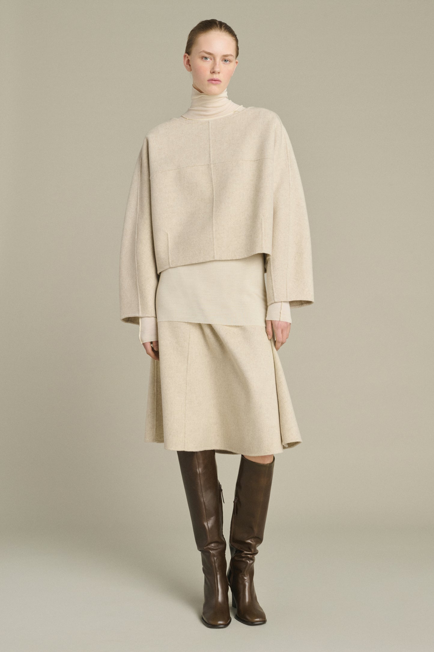 Pullover Hora - Ecru/Grey - Wool - Women