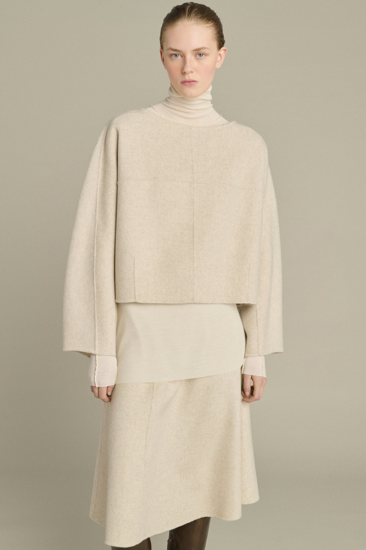Pullover Hora - Ecru/Grey - Wool - Women