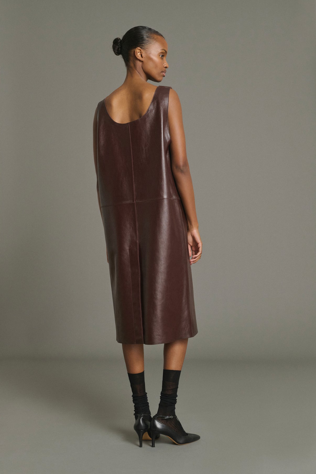 Dress Joa - Bordeaux - Leather - Women vue 2