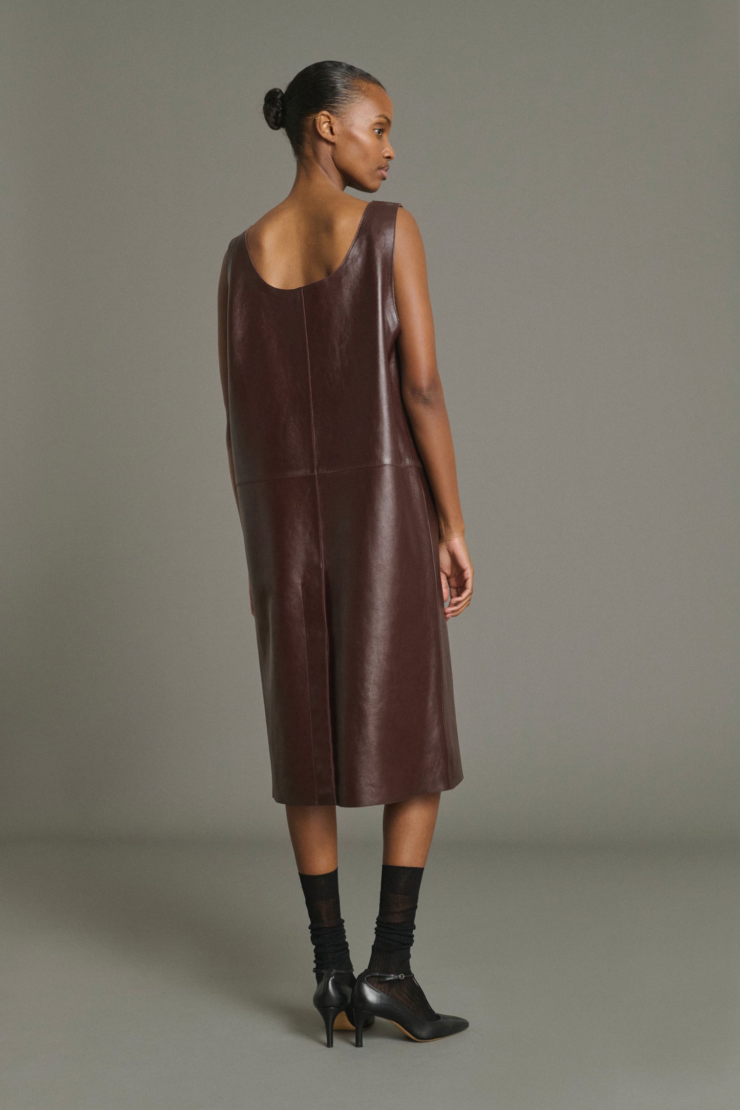 Dress Joa - Bordeaux - Leather - Women