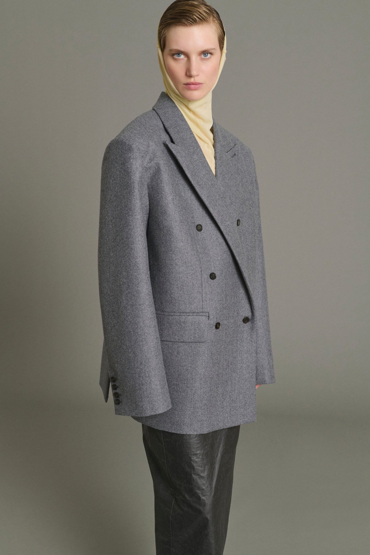 Helga jacket - Marl Grey - Wool - Women vue 1