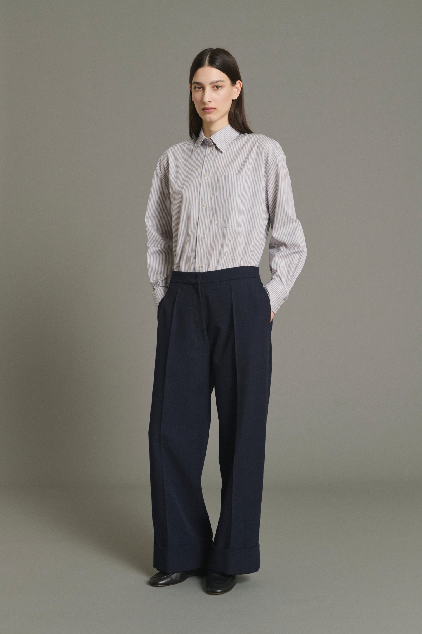 Kobe Trousers - Navy - Wool - Women