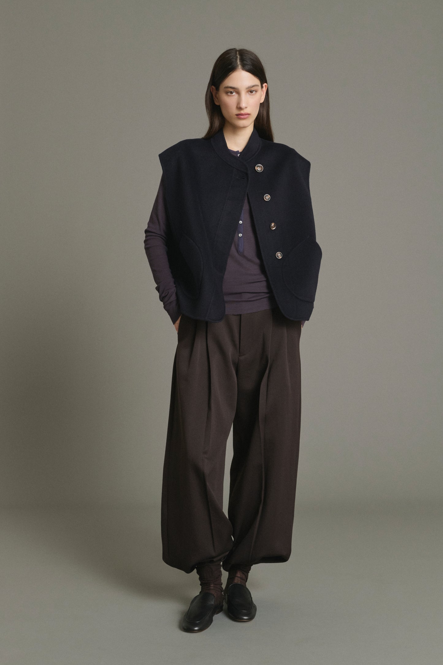 Jacket Adeline - Deep Navy Wool Women - Soeur