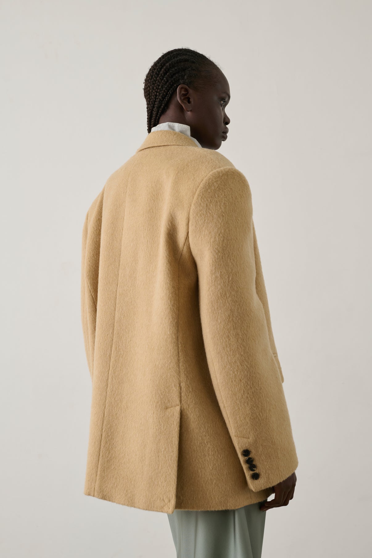 Helga coat - Beige Brushed Wool Women - Soeur vue 4