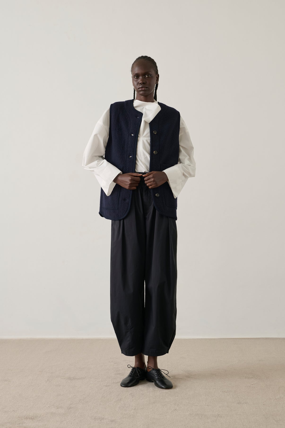 Chicago jacket - Navy - Wool - Women vue 1
