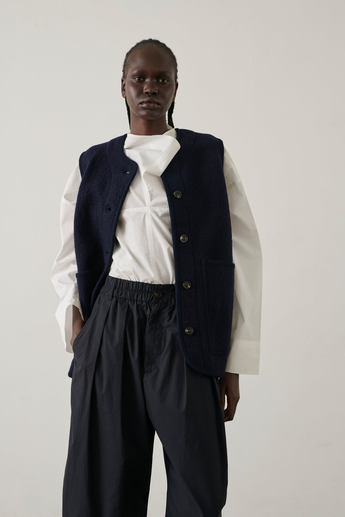 Chicago jacket - Navy - Wool - Women vue 2