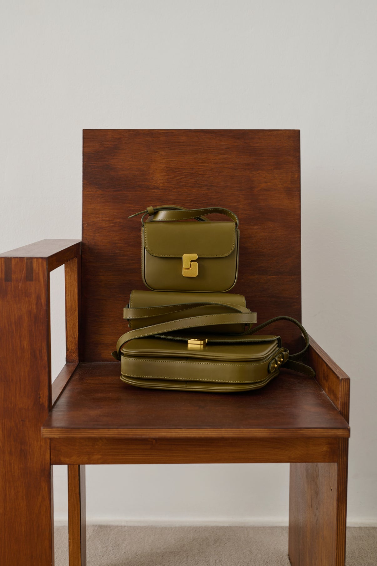Bag Bell Very Mini - Khaki Gold - Leather - Women vue 2