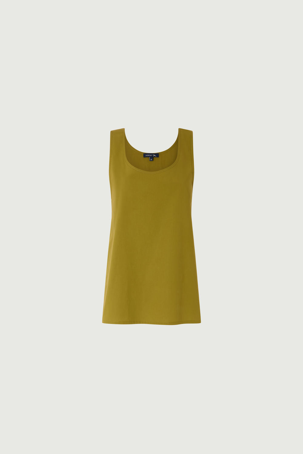 Ianni Dress - Olive Green Cotton with Tank Top Included - Soeur