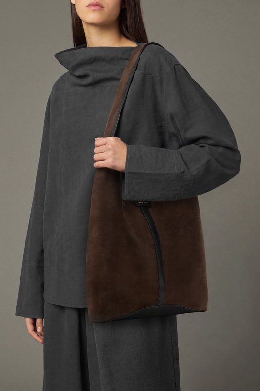 Delice Tote Bag - Dark Brown Split Leather - Soeur